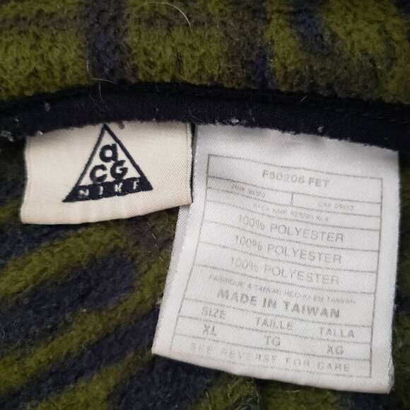 Vintage 90s Nike ACG Fleece Pullover 1/4 Zip Abstract Sweatshirt Mens Size XL - Picture 7 of 15